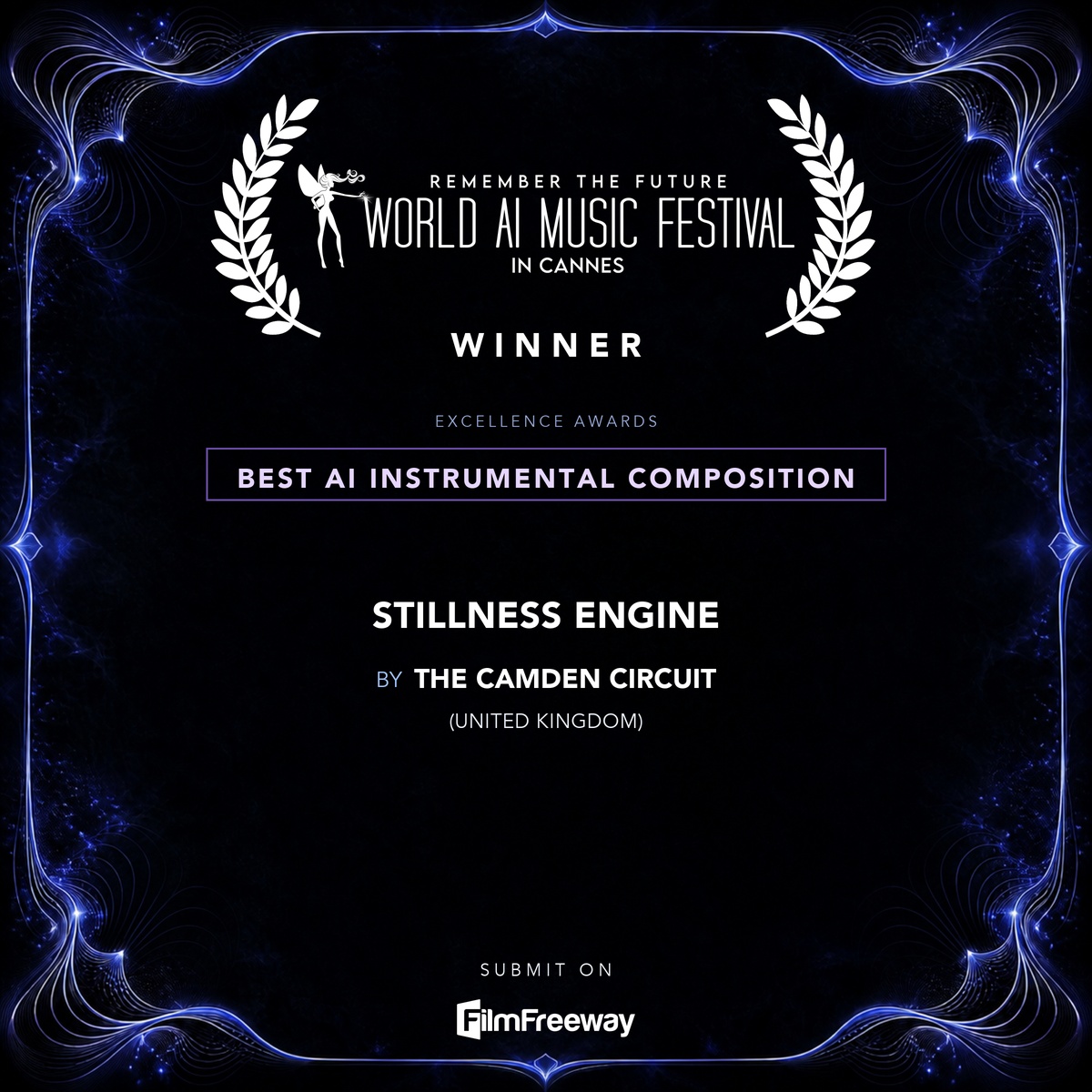 waimf-gagnants-aout-2026-08-best-ai-instrumental-composition Gagnant d'août 2026 du World AI Music Festival in Cannes — Best AI Instrumental Composition : Stillness Engine, The Camden Circuit (United Kingdom)