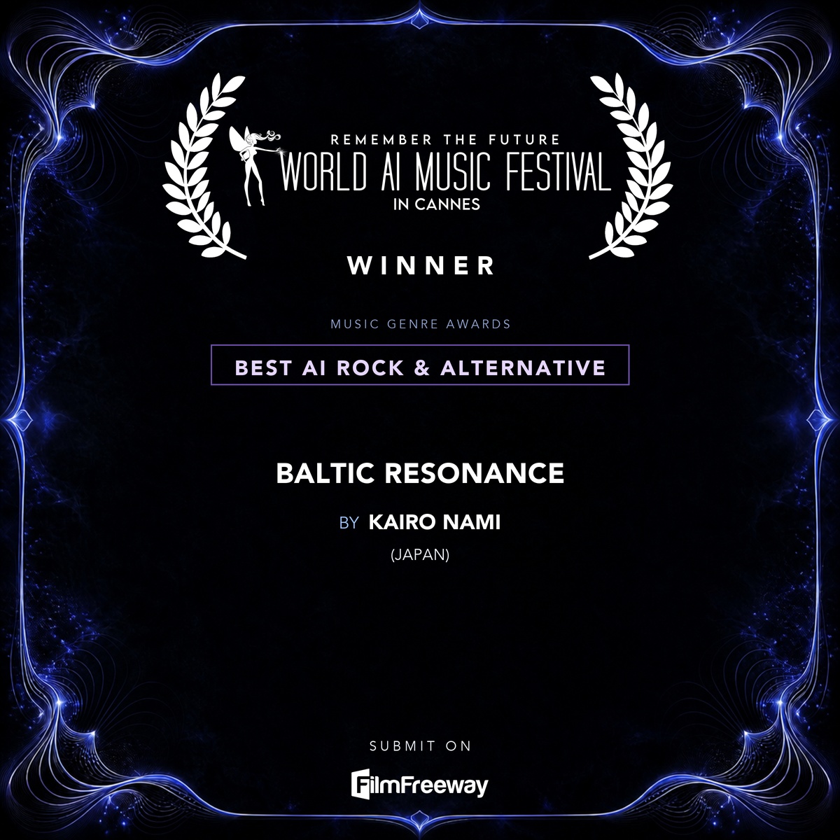 waimf-gagnants-aout-2026-19-best-ai-rock-alternative Gagnant d'août 2026 du World AI Music Festival in Cannes — Best AI Rock & Alternative : Baltic Resonance, Kairo Nami (Japan)